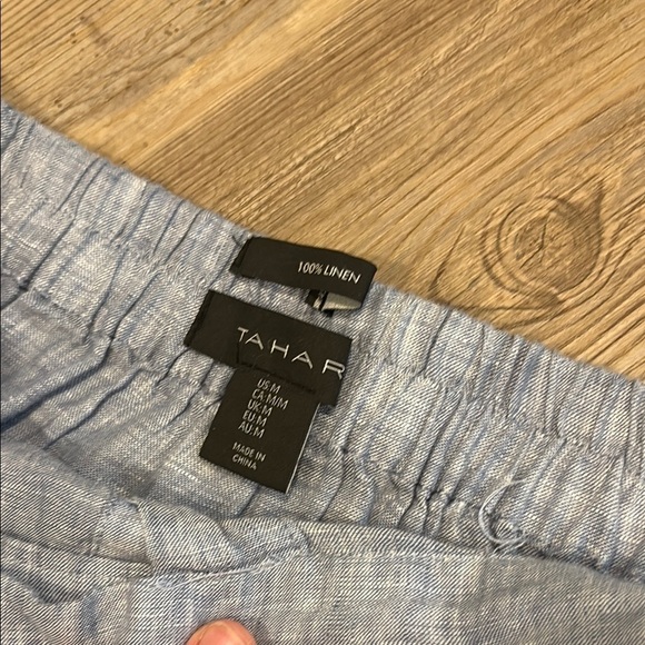 Tahari Blue 100% linen skirt - Picture 2 of 8